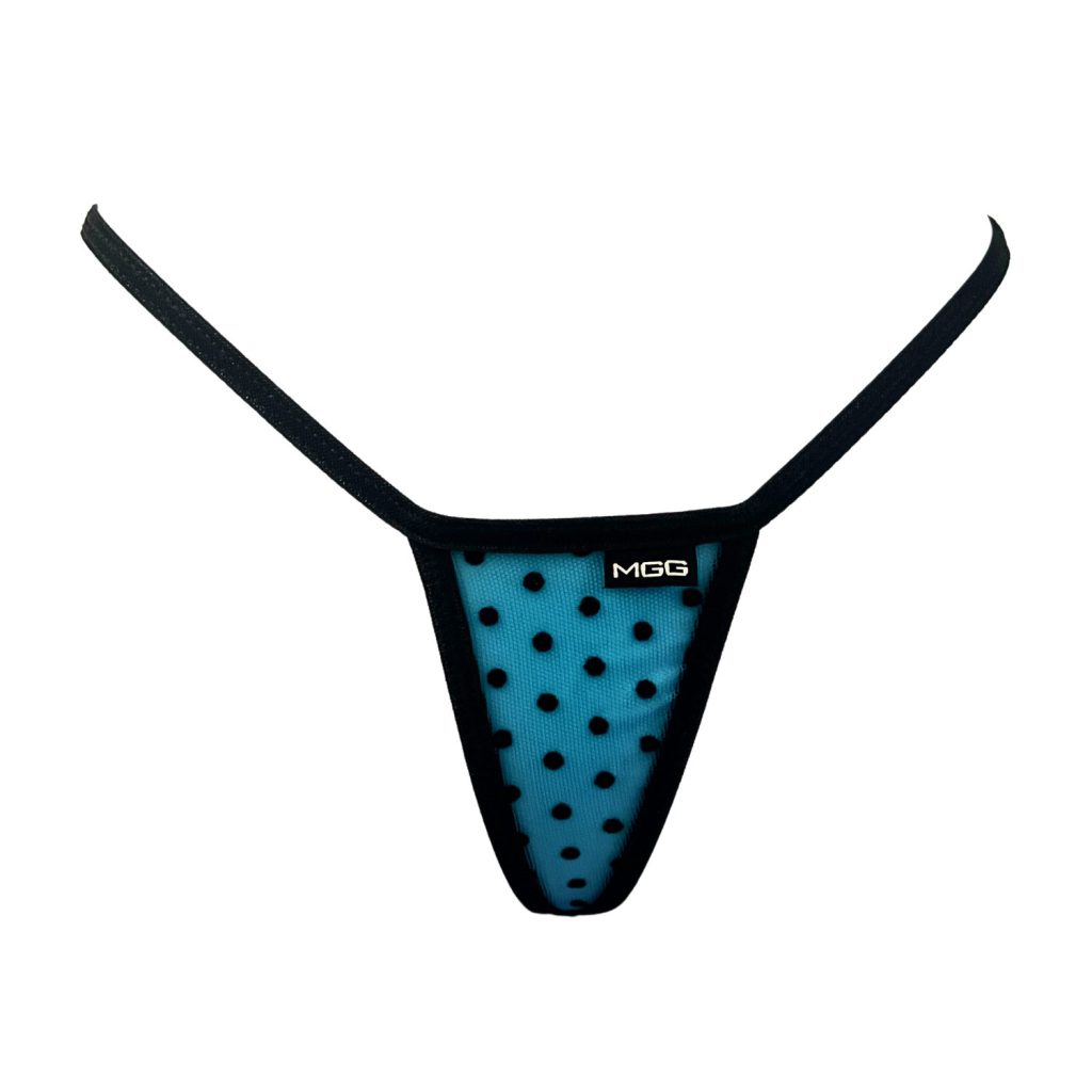 Ocean Blue Polka Dot - Mini Sheer G-String image 0