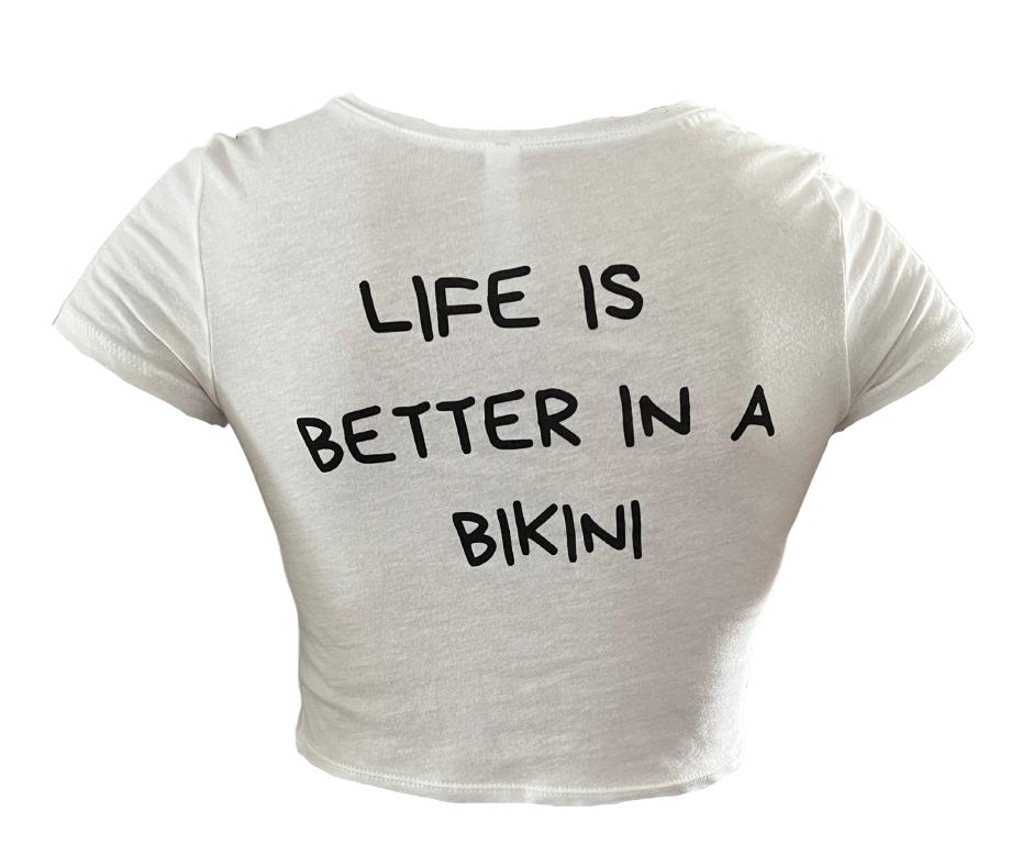 MGG Bikini Babe - Crop Top White T-Shirt image 1