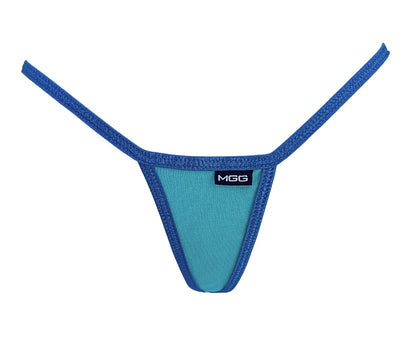 Aqua Contrast Trim - Cotton - Mini G-String Underwear image 0