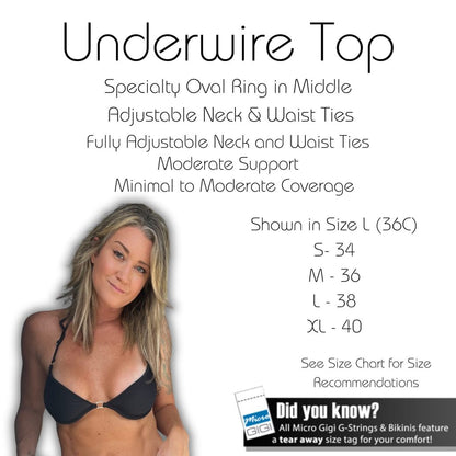 Midnight Black - Underwire Bikini Top image 3