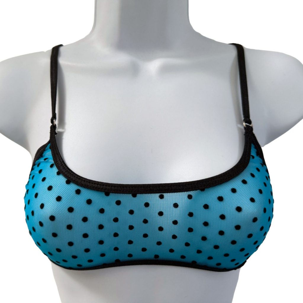 Ocean Blue Polka Dot - Leisure Sheer Bralette image 1