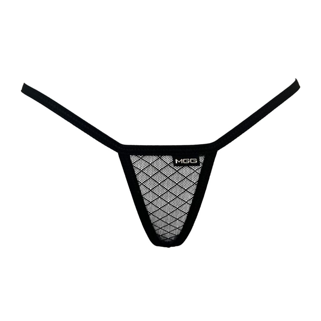 Midnight Black Diamond Mesh - Sheer Mini G-String Underwear image 0