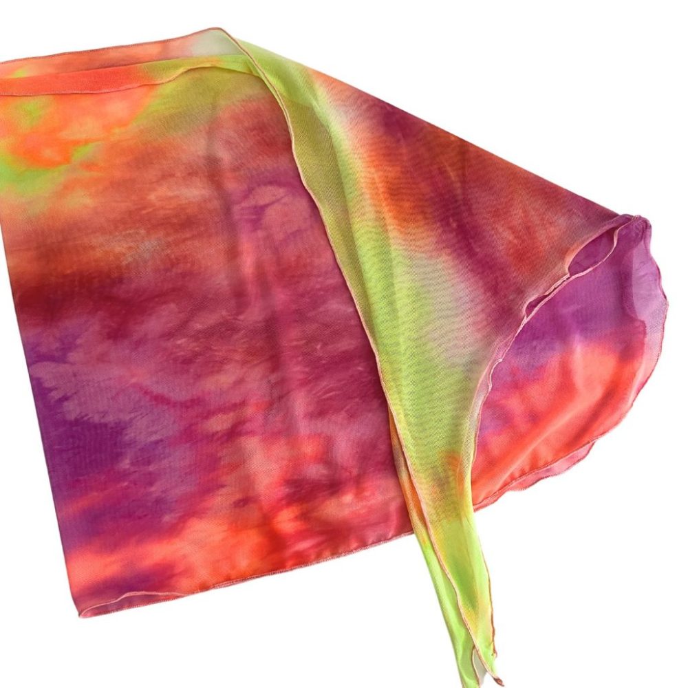Citrus Tie Dye Sheer Sarong Coverup image 1
