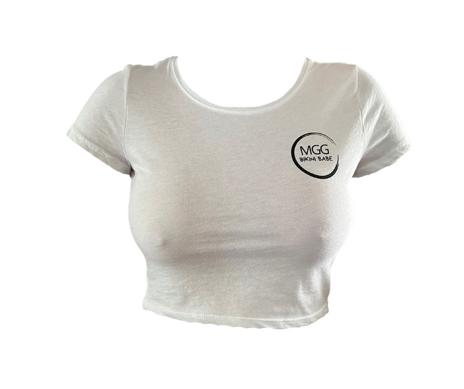 MGG Bikini Babe - Crop Top White T-Shirt image 2