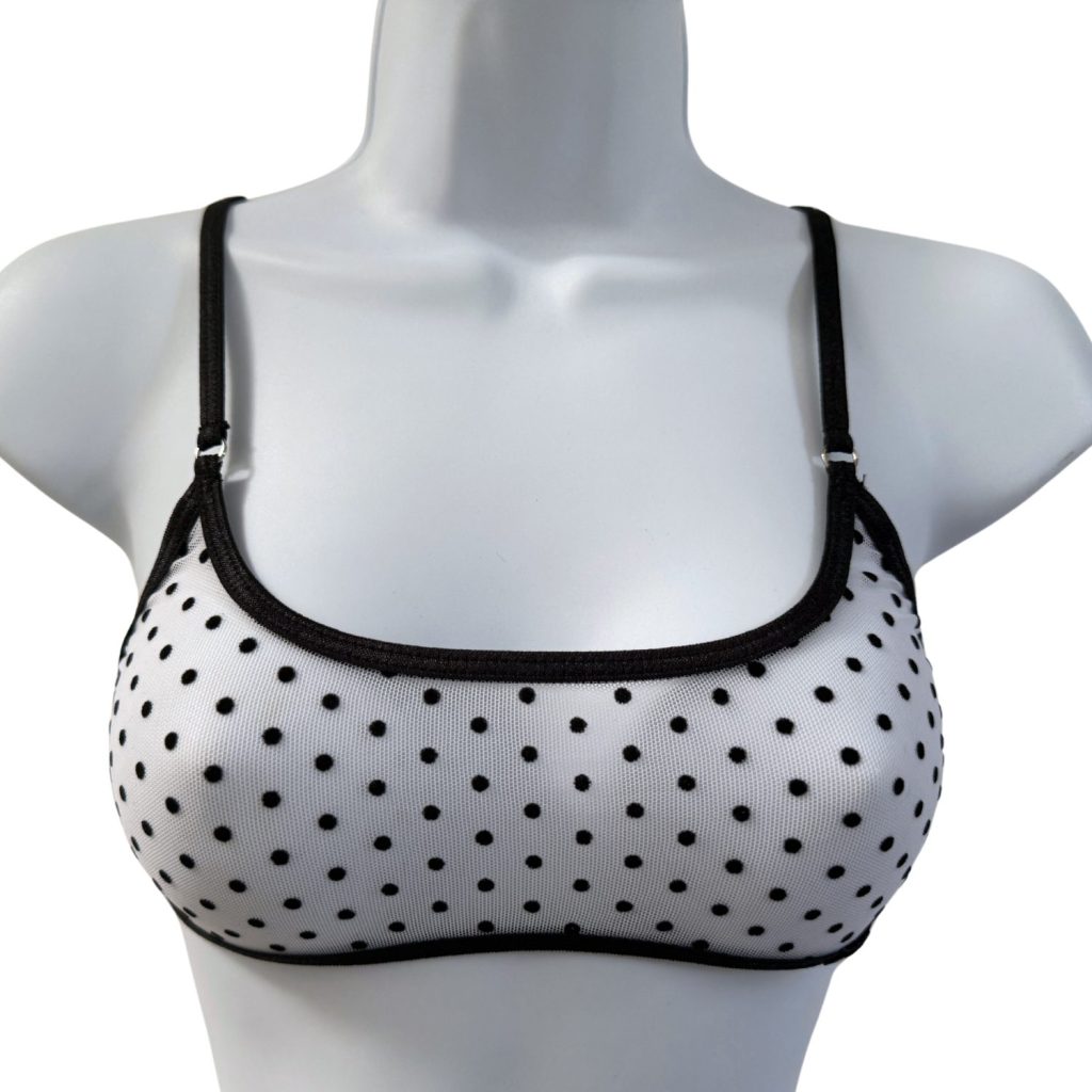 White Polka Dot - Leisure Sheer Bralette image 1