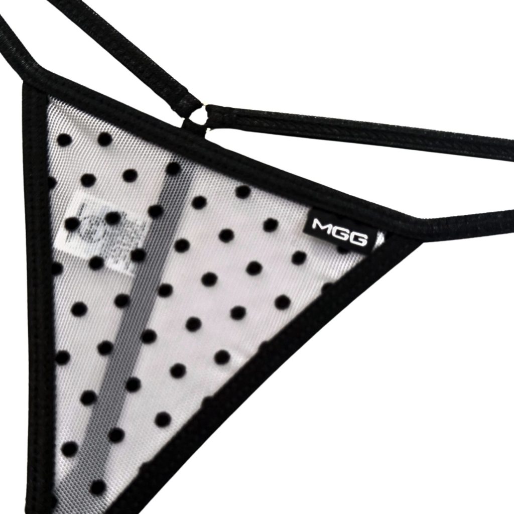 White Polka Dot - Low Rise Sheer G-String image 1