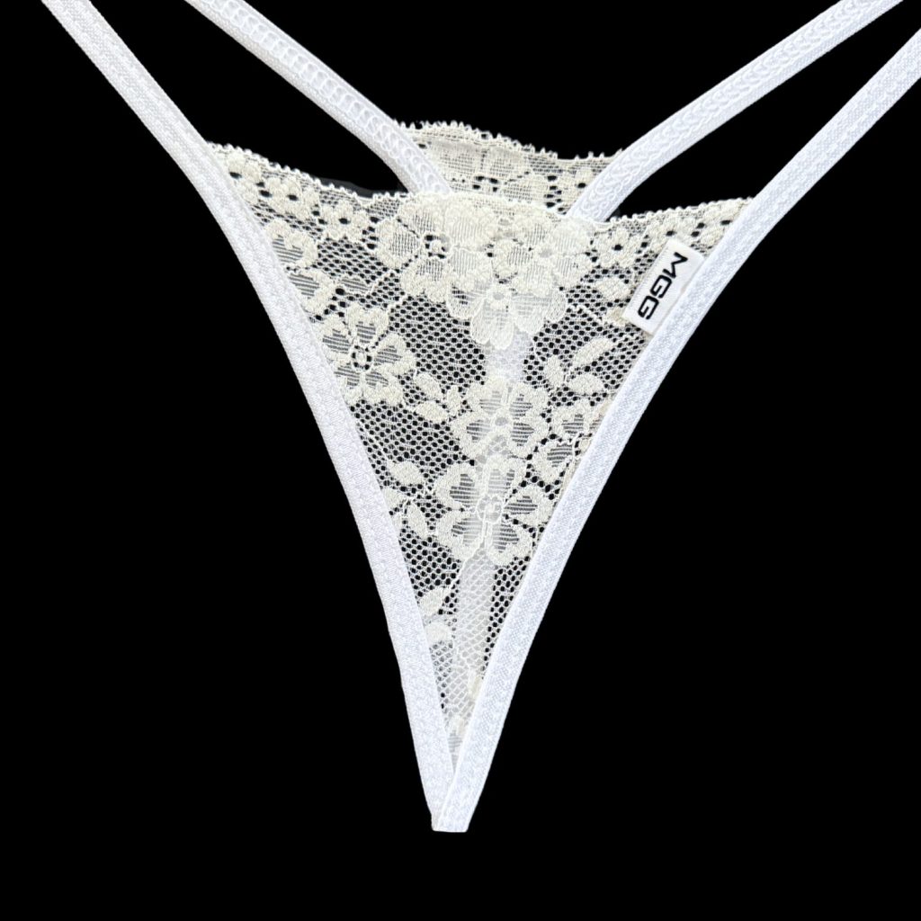 Angel White - Lace Thong G-String Underwear image 4
