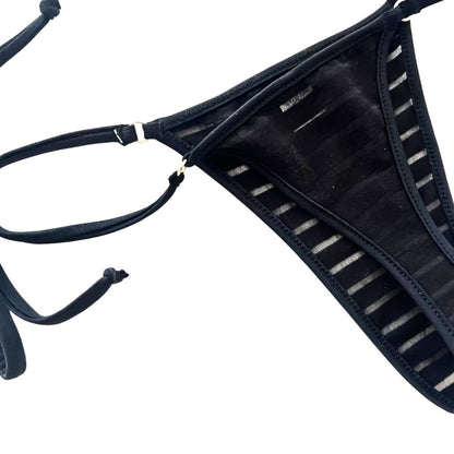 Coastline - Black - Brazilian Tie Side Bikini Bottom image 2