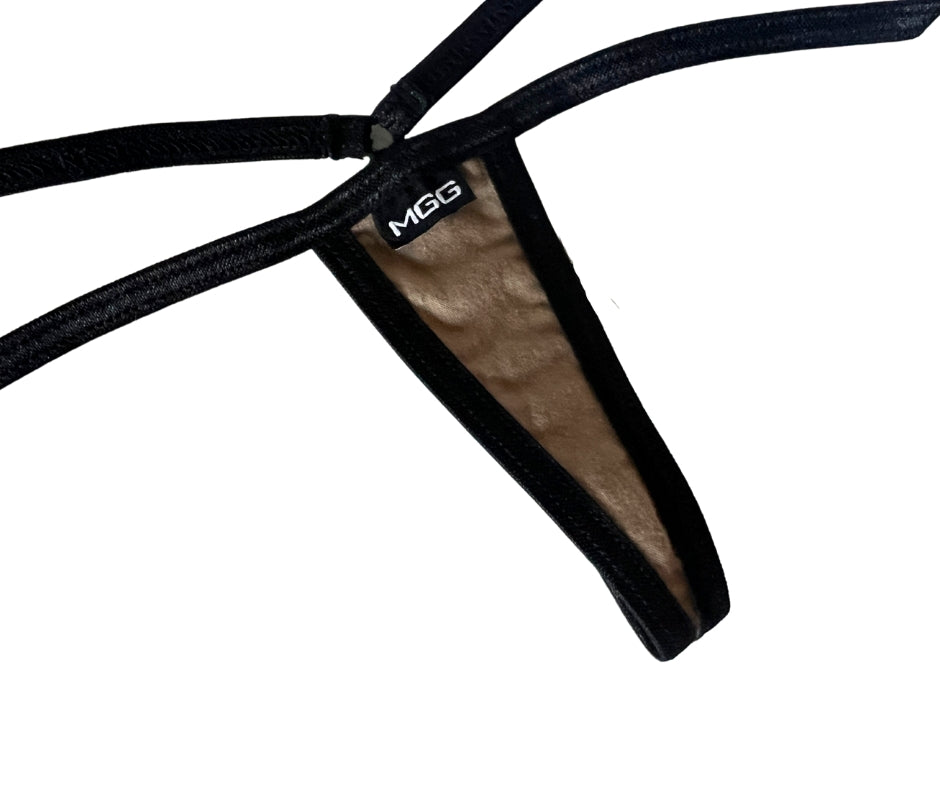 Black & Tan Cotton - Extreme G-String Underwear image 1