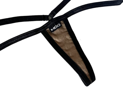 Black & Tan Cotton - Extreme G-String Underwear image 1