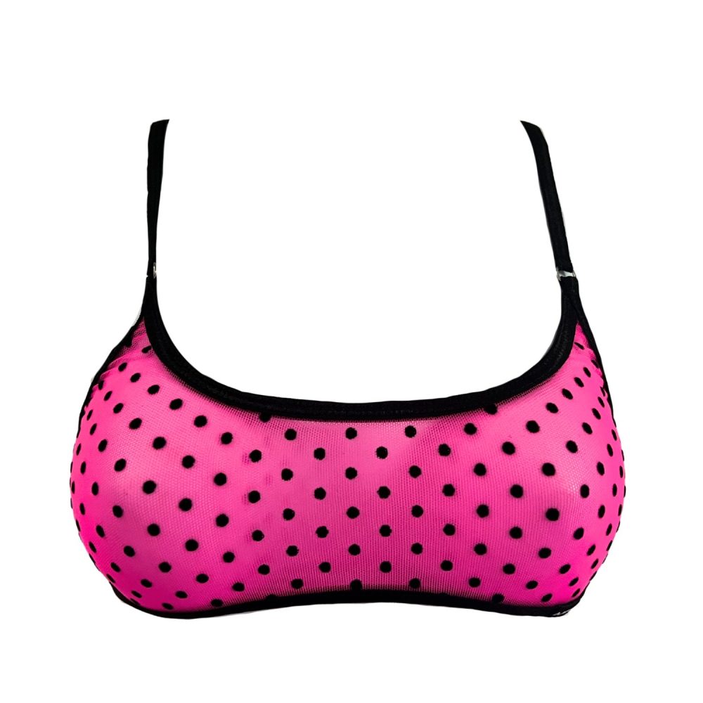 Hot Pink Polka Dot - Leisure Sheer Bralette image 0