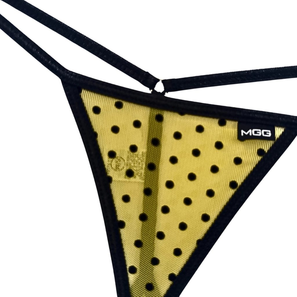 Yellow Polka Dot - Low Rise Sheer G-String image 3