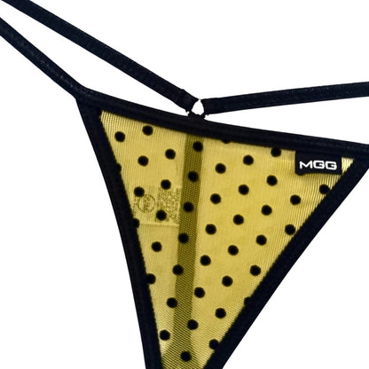 Yellow Polka Dot - Low Rise Sheer G-String image 3