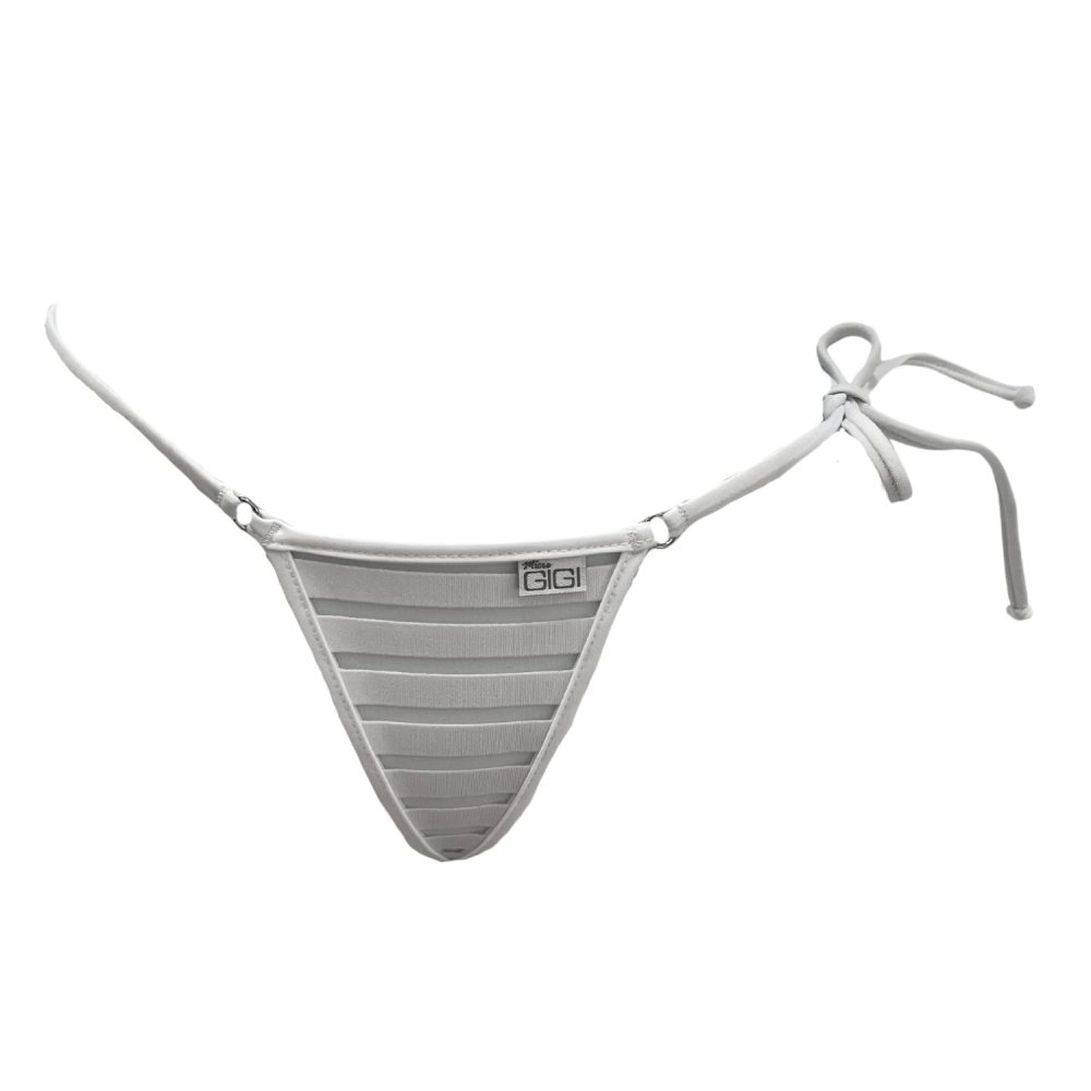 Coastline - White - Single Tie Side Bikini Bottom image 0