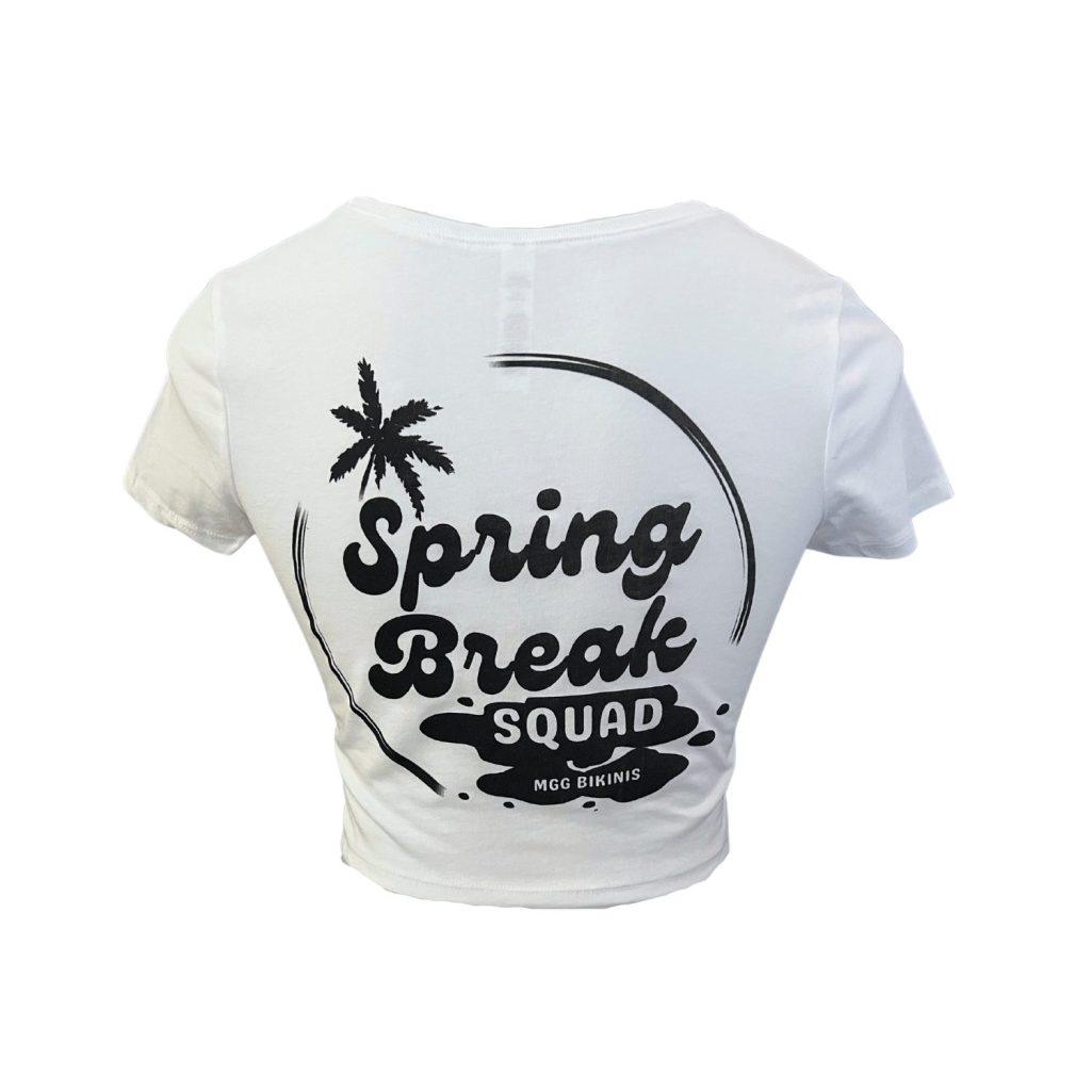 MGG Bikinis Spring Break Squad - White Crop Top image 1