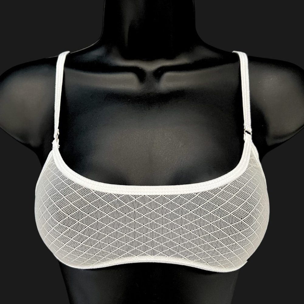 Angel White Diamond Mesh - Sheer Leisure Bralette image 1