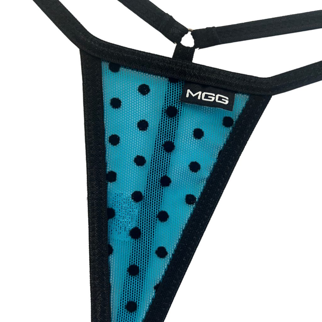 Ocean Blue Polka Dot - Mini Sheer G-String image 2