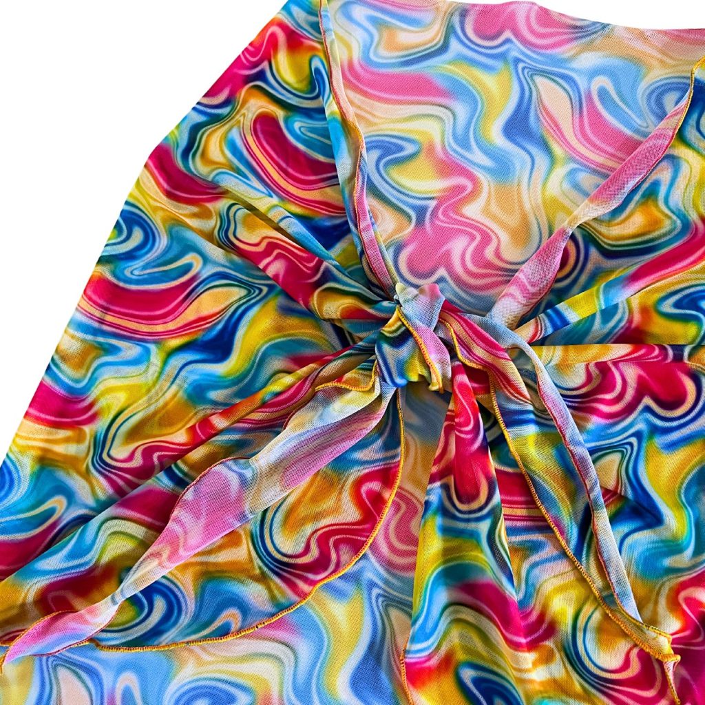 Color Swirl Sheer Sarong Coverup image 2