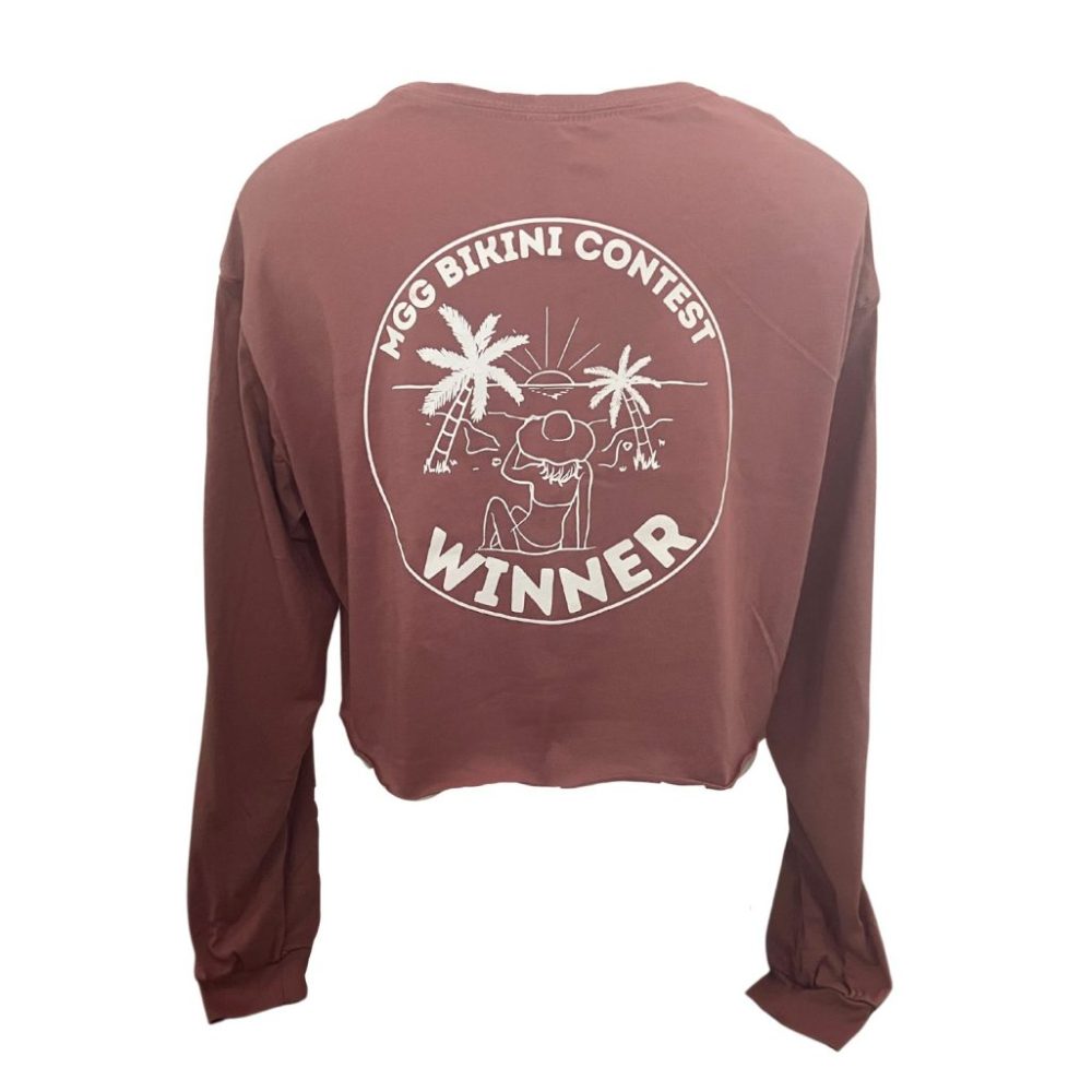 Mauve Bikini Winner Long Sleeve Crop Top image 5