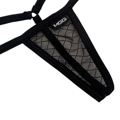 Midnight Black Diamond Mesh - Sheer Mini G-String Underwear image 1