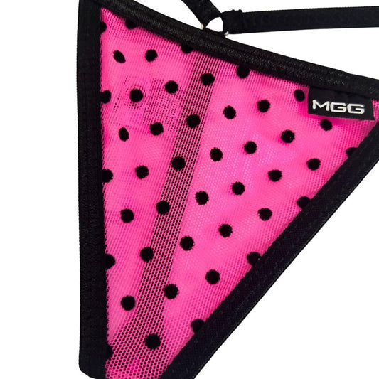 Hot Pink Polka Dot - Low Rise Sheer G-String image 1
