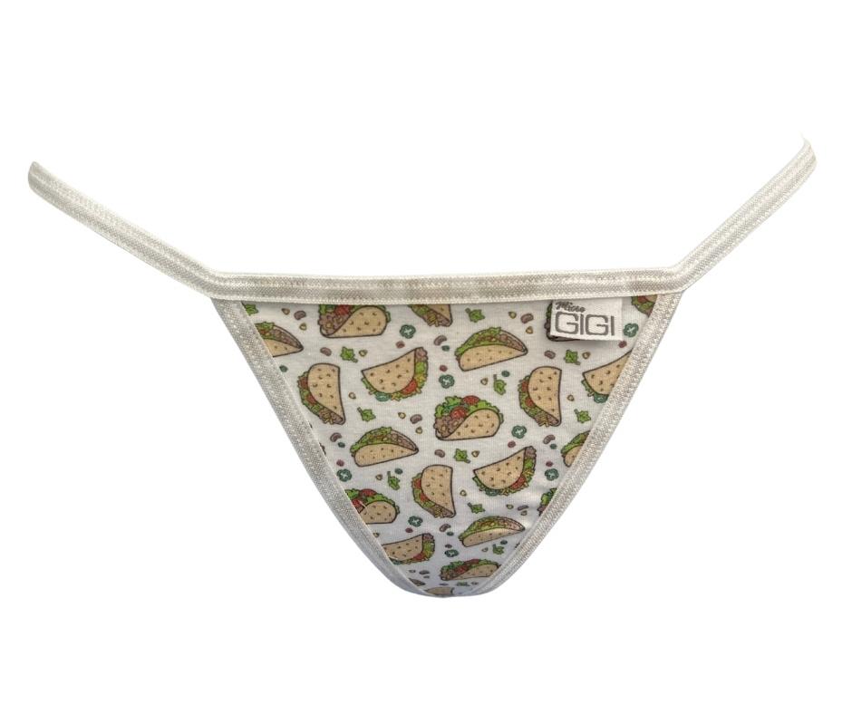 Tacos - White - Low Rise G-String Underwear image 0