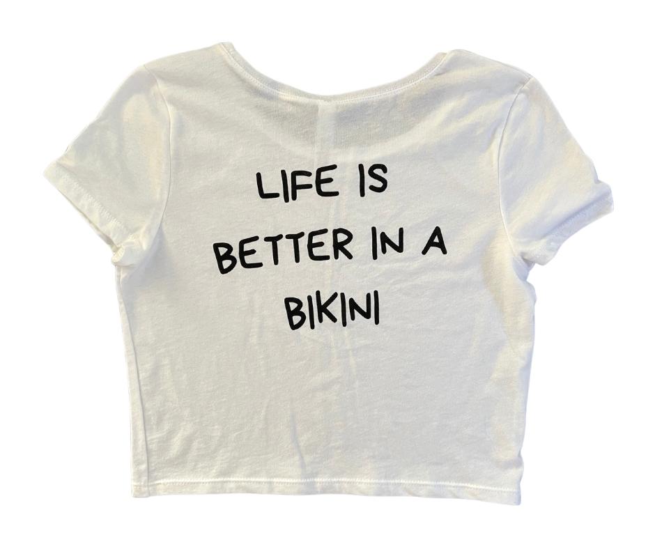 MGG Bikini Babe - Crop Top White T-Shirt image 4