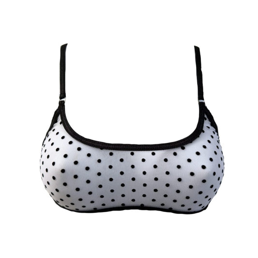 White Polka Dot - Leisure Sheer Bralette image 0