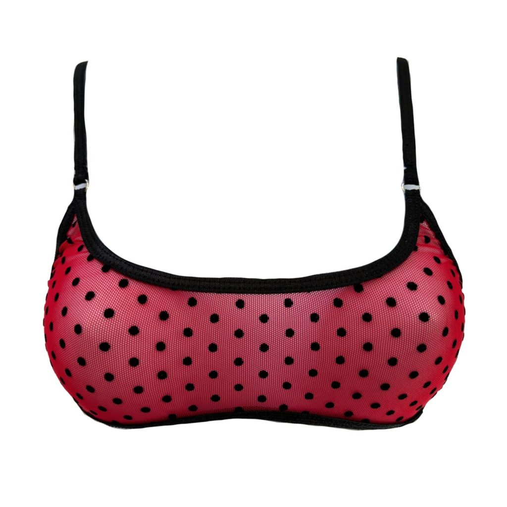 Apple Red Polka Dot - Leisure Sheer Bralette image 0