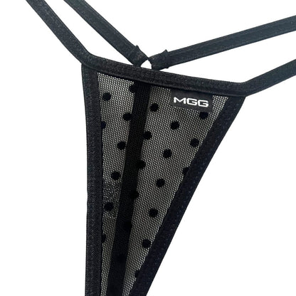 Midnight Black Polka Dot - Mini Sheer G-String image 2