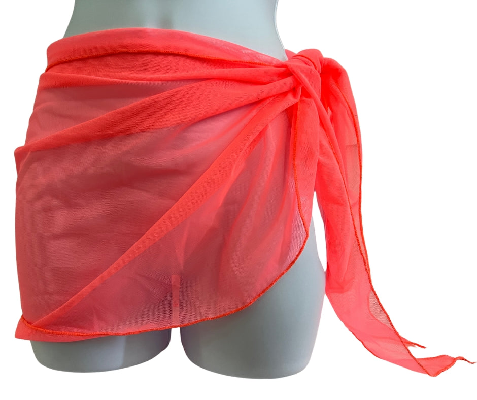 Hot Pink Sheer Sarong Coverup image 1