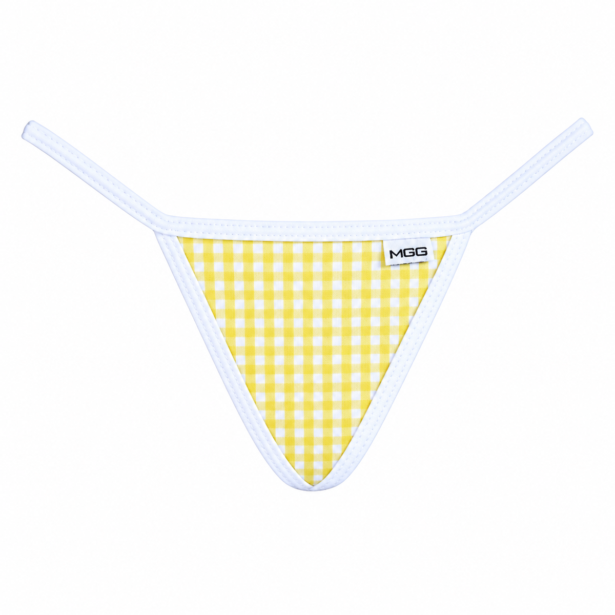 Yellow Gingham - Low Rise Cotton G-String