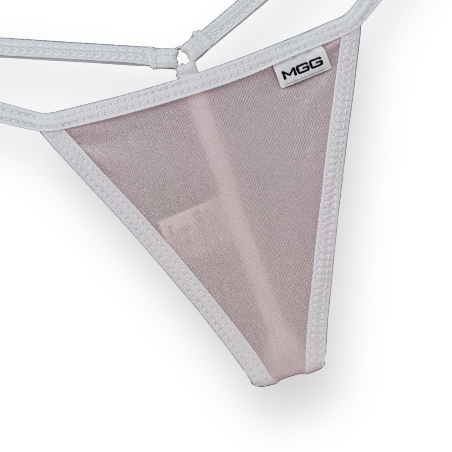 Light Pink & White - Sparkle Sheer - Low Rise G-String Underwear