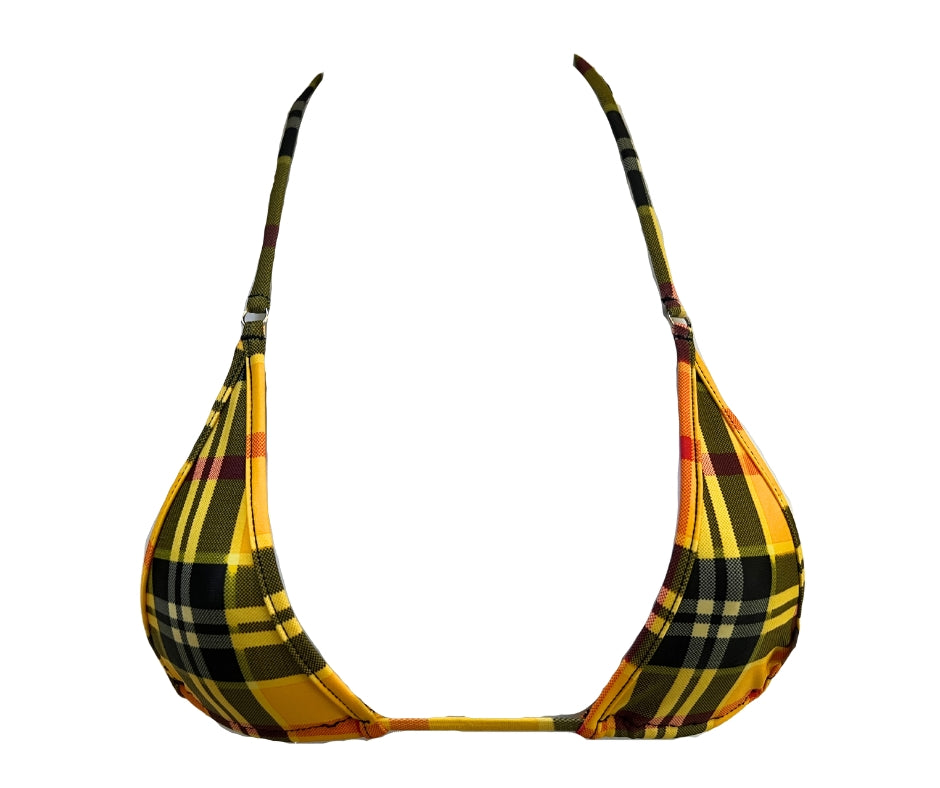 MGG Swimwear - Clueless - Yellow Plaid - Nano Bikini Top