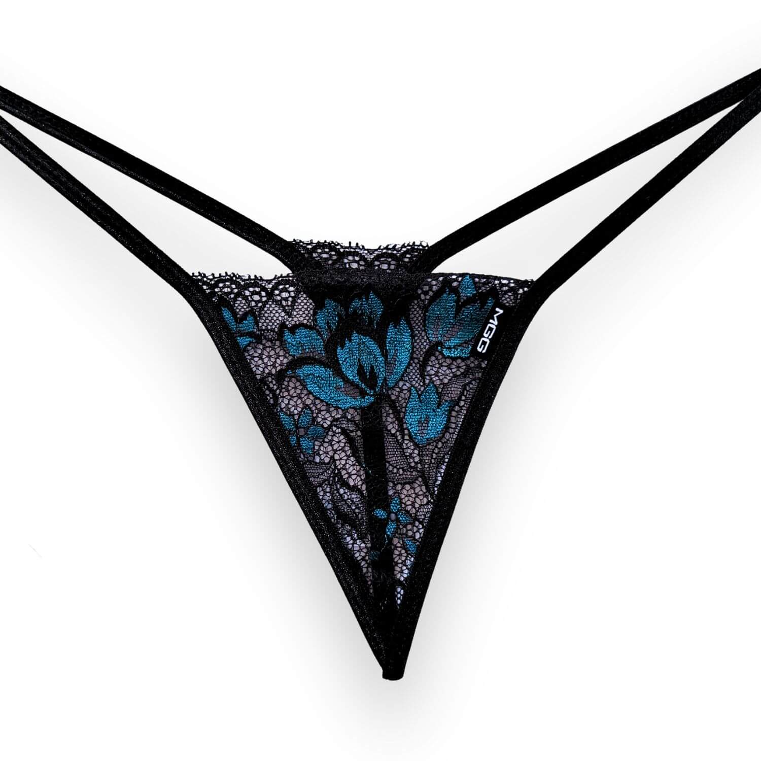 Teal Amaryllis Lace Thong Underwear