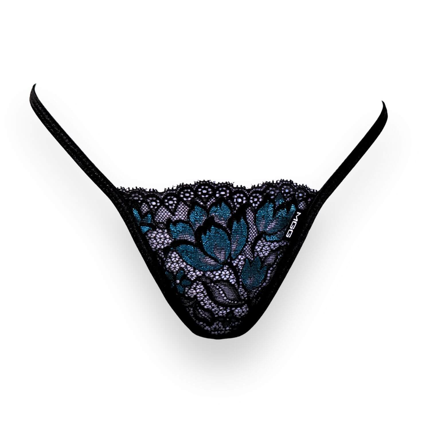 Micro Gigi Teal Amaryllis Lace Thong Underwear