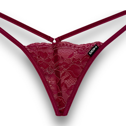 Wine - Lace G-String Lingerie