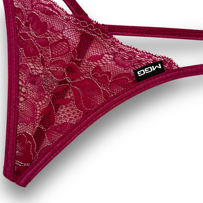 Wine - Lace G-String Lingerie