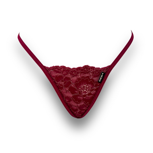 Wine - Lace Thong G-String Underwear