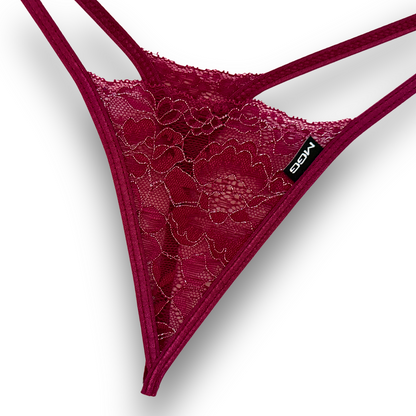 Wine - Lace Thong G-String Underwear