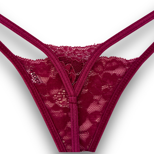 Wine - Lace Thong G-String Underwear