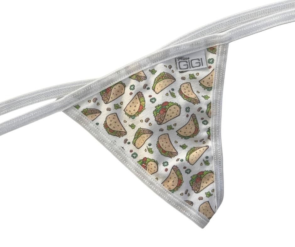 Tacos - White - Low Rise G-String Underwear image 1