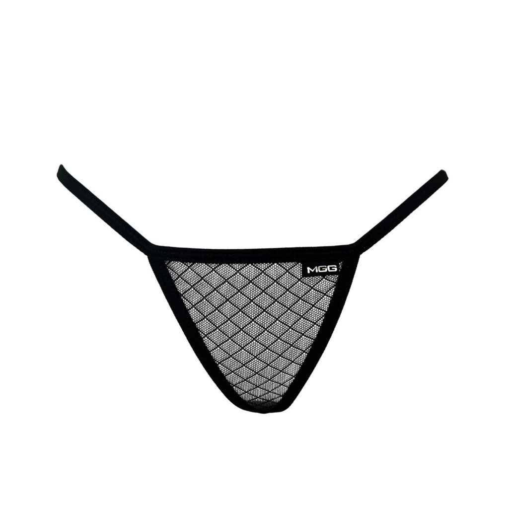 Midnight Black Diamond Mesh - Sheer Low Rise G-String Underwear image 0