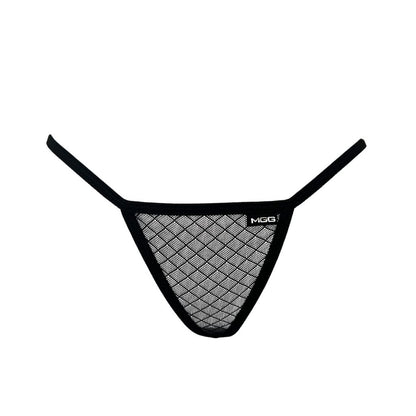 Midnight Black Diamond Mesh - Sheer Low Rise G-String Underwear image 0