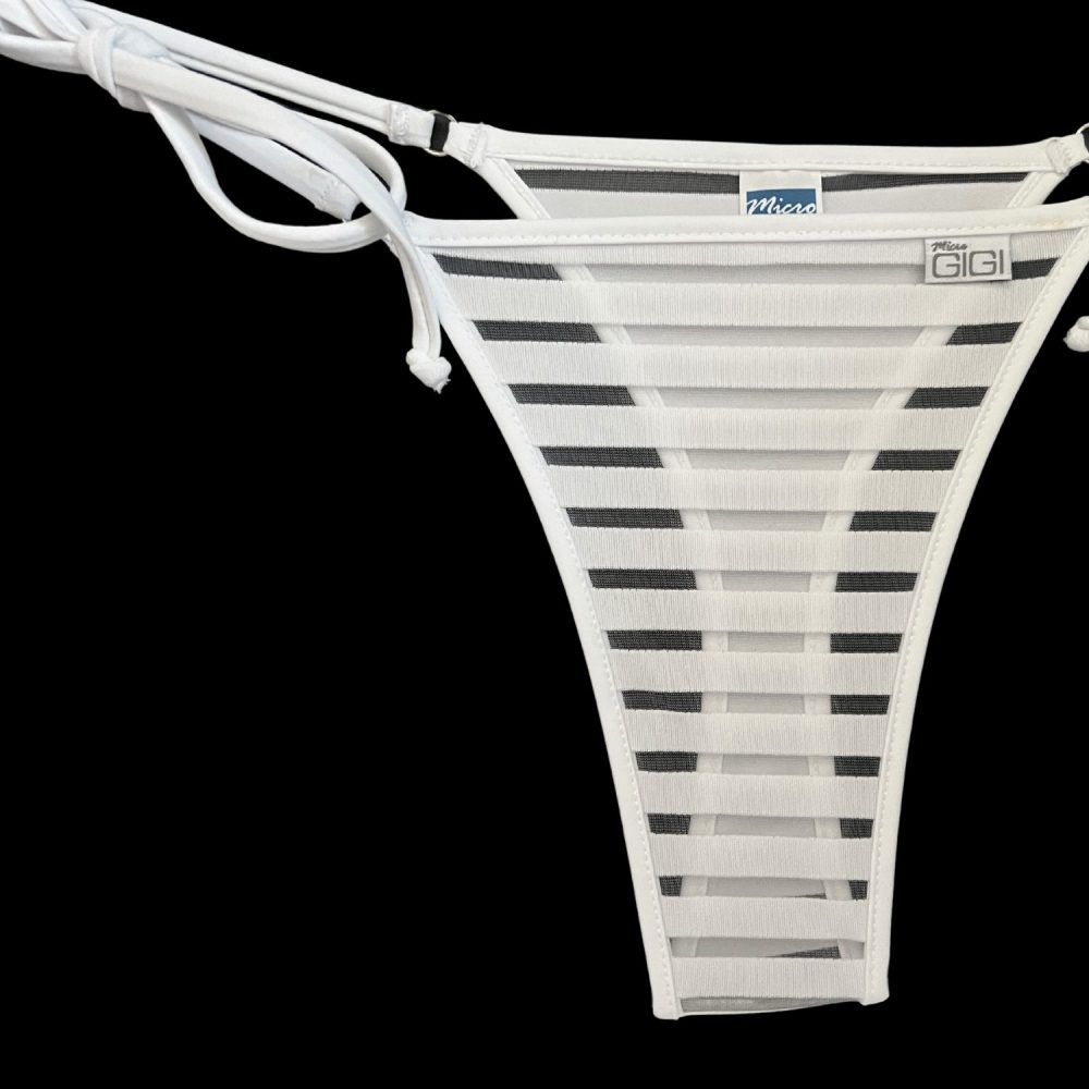 Coastline - White - Brazilian Tie Side Bikini Bottom image 2