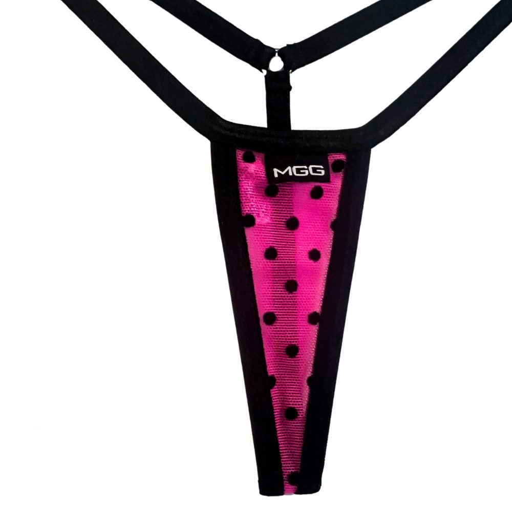 Hot Pink Polka Dot - Extreme Sheer G-String image 1