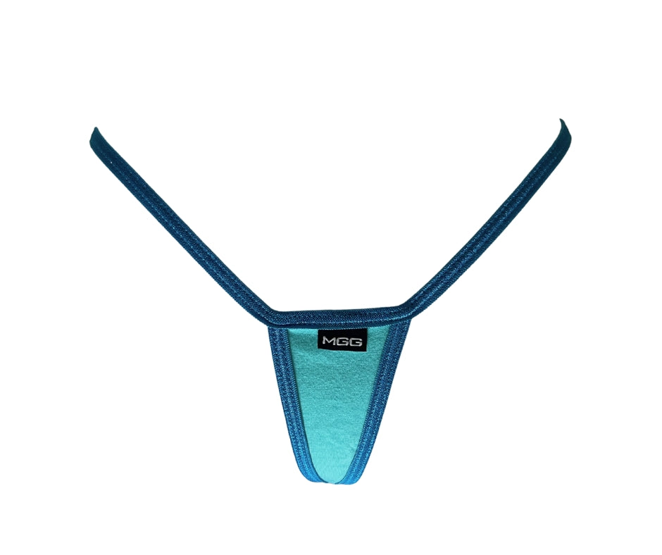Aqua Contrast Trim - Cotton - Extreme G-String Underwear image 0