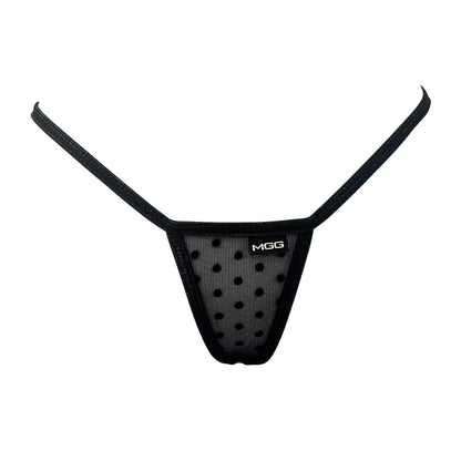 Midnight Black Polka Dot - Mini Sheer G-String image 0