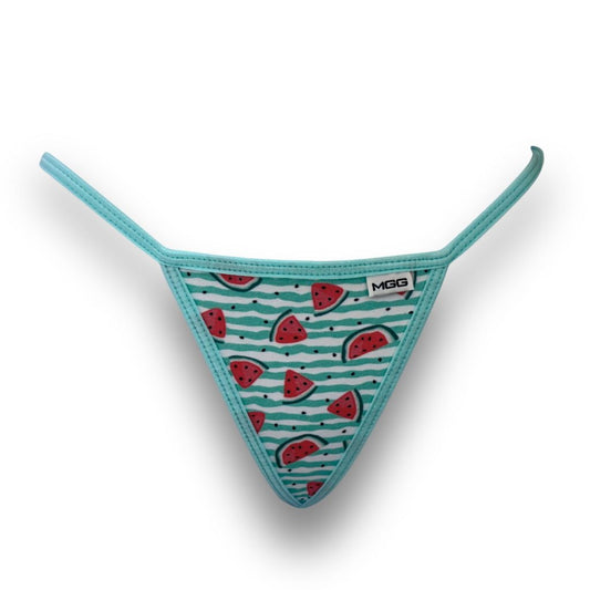 Summer Watermelon - Aqua - Low Rise Cotton G-String image 0