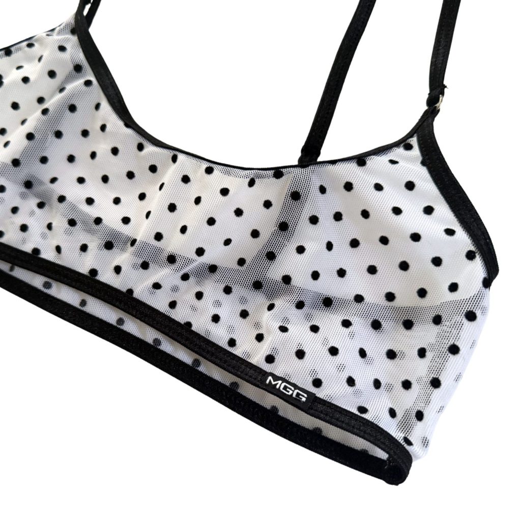White Polka Dot - Leisure Sheer Bralette image 3